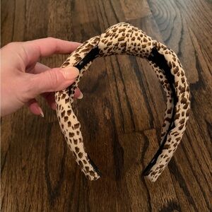 Lele Sadoughi Leopard Print Padded Headband - Brown & Cream